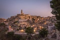 Nocturnal Vista of Matera City, Basilicata, Italy - Historic Charms of Matera's Sassi District Royalty Free Stock Photo