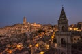 Nocturnal Vista of Matera City, Basilicata, Italy - Historic Charms of Matera's Sassi District Royalty Free Stock Photo