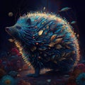 Nocturnal Wonders, Observing Porcupines in their Forest Habitat, generative ai