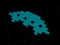 Invaders, space invaders! Turquoise alien ship