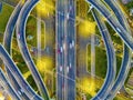 Top-down view of node interchange between Nanda Avenue and Panyu Avenue in the evening Royalty Free Stock Photo