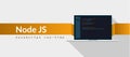 Node JS Javascript run-time programming language with script code on laptop screen, programming language code illustration Royalty Free Stock Photo