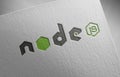 Nodejs logo icon paper texture stamp