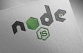 Nodejs logo icon paper texture stamp