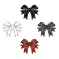 Node, ornamentals, frippery, and other web icon in cartoon,black style.Bow, ribbon, decoration,