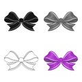 Node, ornamentals, frippery, and other web icon in cartoon style.Bow, ribbon, decoration,