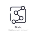 node outline icon. isolated line vector illustration from cryptocurrency economy collection. editable thin stroke node icon on