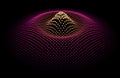 Node surface sea dot wave glowing stream. Drip drop data information. Statistic flow dynamic particles. Chain of nodes