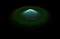 Node surface sea dot wave glowing stream. Drip drop data information. Statistic flow dynamic particles. Chain of nodes