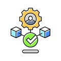 node validator decentralized application color icon vector illustration Royalty Free Stock Photo