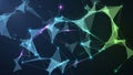 And nodes create a geometric network illuminated by hues of blue Royalty Free Stock Photo
