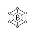 nodes Icons. Cryptocurrency and Blockchain icons. Crypto Icon Set Featuring Bitcoin, Wallet, Mining, P2P, Smart Contracts, money