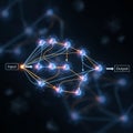 Nodes representing neurons, depicted as glowing circles connected by Royalty Free Stock Photo