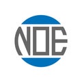 NOE letter logo design on white background. NOE creative initials circle logo concept. NOE letter design