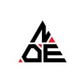 NOE triangle letter logo design with triangle shape. NOE triangle logo design monogram. NOE triangle vector logo template with red Royalty Free Stock Photo