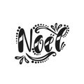 Noel. Handwriting inscription for greeting card, invitation, postcard, print.