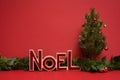 Noel sign and Christmas tree