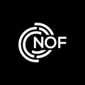 NOF letter logo design. NOF monogram initials letter logo concept. NOF letter design in black background Royalty Free Stock Photo