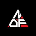 NOF triangle letter logo design with triangle shape. NOF triangle logo design monogram. NOF triangle vector logo template with red Royalty Free Stock Photo