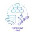 Nofollow links blue gradient concept icon Royalty Free Stock Photo