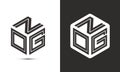 NOG letter logo design with illustrator cube logo, vector logo modern alphabet font overlap style