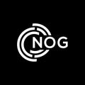 NOG letter logo design. NOG monogram initials letter logo concept. NOG letter design in black background