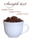 Noggin coffee with beans Royalty Free Stock Photo