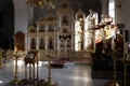 Altar screen of Church of Theotokos of Tikhvin in Rabochaya street of Noginsk. Interior view.