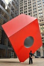 Noguchi's Red Cube Royalty Free Stock Photo