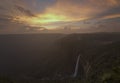 Nohkalikai Waterfall during sunset near Cherrapunjee,Meghalaya,India Royalty Free Stock Photo