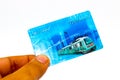 Noida , Utter pardesh , India - May 28 2022 , A picture of metro travel card with selective focus