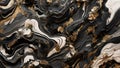 Noir Opulence: Black Forest Marble\'s Striking Design Element. AI Generate