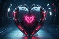 Noirish Cyberpunk heart. Generate Ai Royalty Free Stock Photo