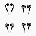Noise cancelling earphones icons pack set Royalty Free Stock Photo
