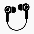 Noise cancelling earphones solid audio icon Royalty Free Stock Photo