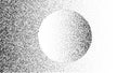 Noise grain circle, pointillism background of gradient dots pattern, vector dotwork. Grainy noise sphere circle texture on dotwork Royalty Free Stock Photo