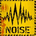 Noise warning sign, grungy style, vector illustration Royalty Free Stock Photo