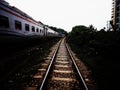 Noiseless railway with a noisy white train