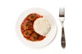 Noisettes with rice garnish Royalty Free Stock Photo