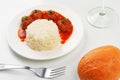 Noisettes with rice garnish Royalty Free Stock Photo