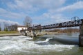 Lock on Marne river in French country