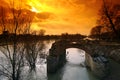 Ruin of mill in Marne river