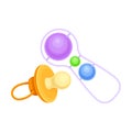 Noisy Baby Rattle and Baby Teat as Pacifying Object Vector Illustration Royalty Free Stock Photo