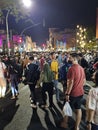 the noisy and crowded night market in Ngarsopuro Solo. taken june 10 2023