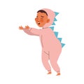 Noisy Little Baby Girl in Pink Onesie Crying with Raised Hands Claiming Attention Vector Illustration Royalty Free Stock Photo