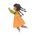 Noisy Little Girl with Raised Hands Claiming Attention Vector Illustration