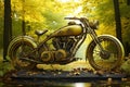 Noisy Old motorbike engine. Generate Ai Royalty Free Stock Photo