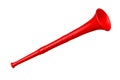 Red vuvuzela trumpet football fan. Vuvuzela isolated on a white background. Vector illustration Royalty Free Stock Photo
