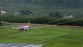 Nokair airways airplane , Boeing 738 , Landing at phuket airpo Royalty Free Stock Photo