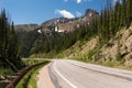 The Nokhu Crags are a rock formation, that can be viewed from Colorado Highway 14. Royalty Free Stock Photo